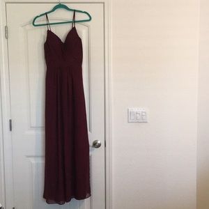 Bill Levkoff Bridesmaid Dress-Burgundy